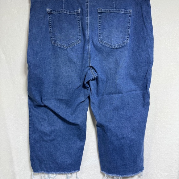 Dex Women's Capri Jeans Size 24 Stretch High Rise Loose Fit, Raw Hem, Wide Leg - Picture 5 of 11